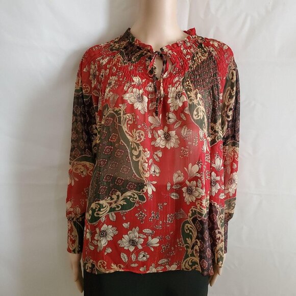 RD & KOKO Women's Long Sleeve Embroidered Fringe Kimono Blouse Size Small NWT - Picture 4 of 13